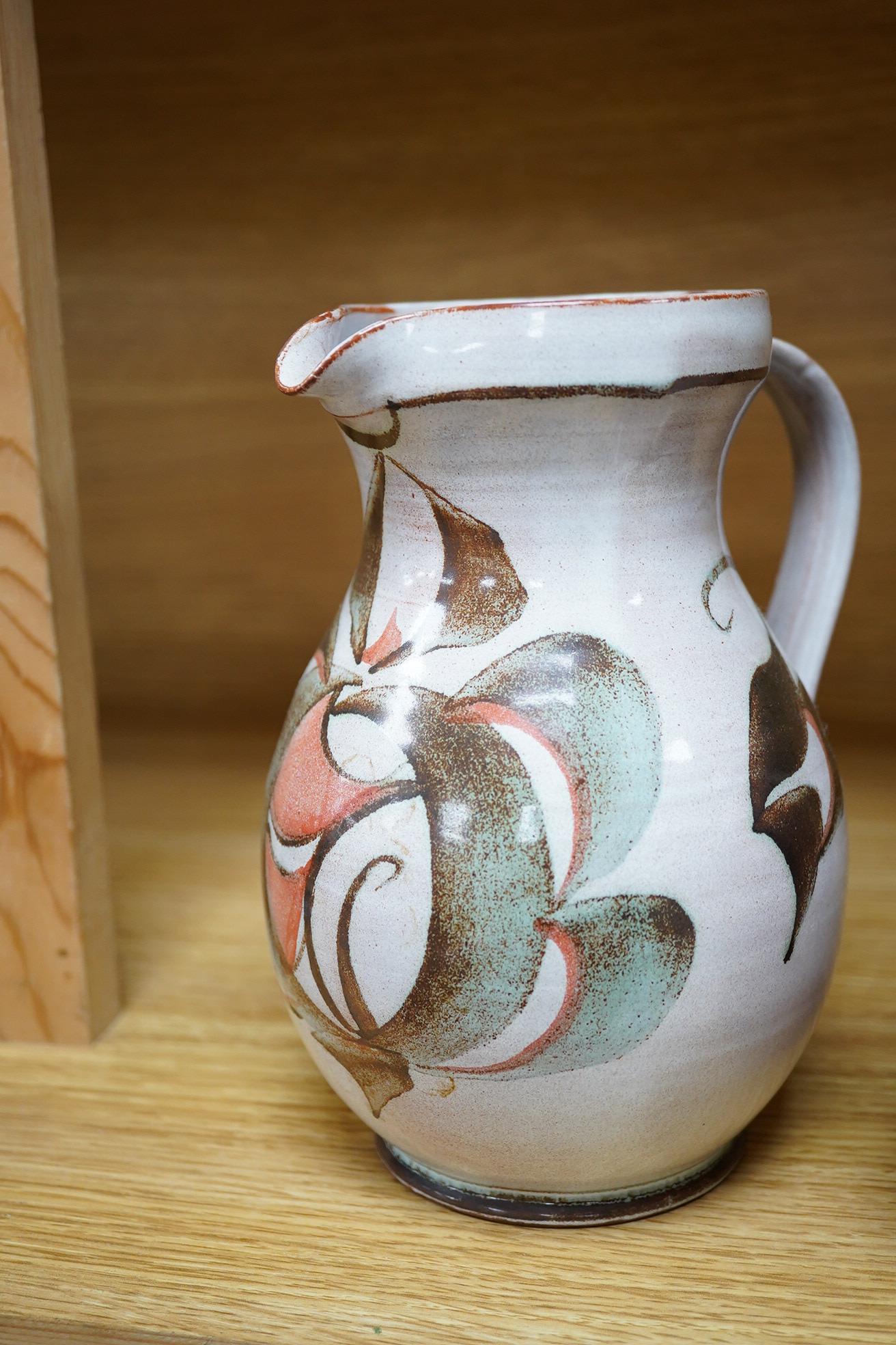 Alan Caiger-Smith (1930-2020), an Aldermaston Pottery lustre glazed jug and another, tallest 22cm. Condition - good